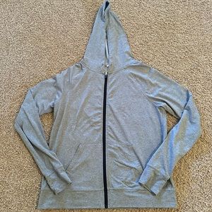 Women’s Athletic Works Lightweight Zip Up Hoodie; Gray; Size Medium